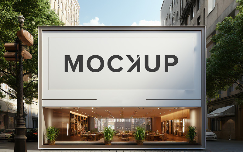 Realistic logo mockup store sign Product Mockup
