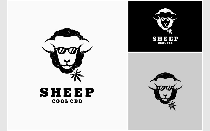 Sheep CBD Stylish Rustic Logo Logo Template