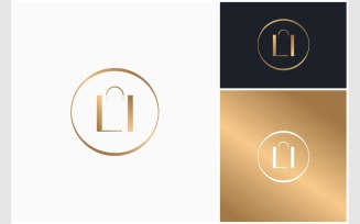 Shopping Bag Gold Luxury Logo