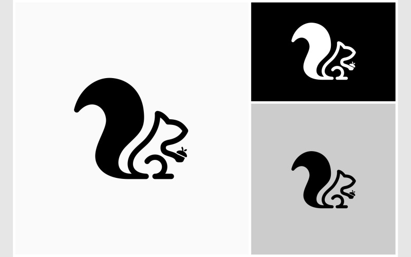 Squirrel Acorn Simple Logo Logo Template