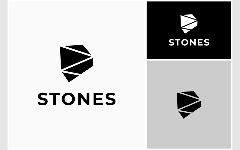 Stone Rock Geometric Simple Logo Logo Template