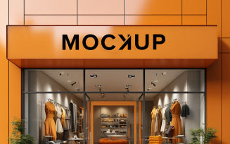 Clothing storefront logo mockup