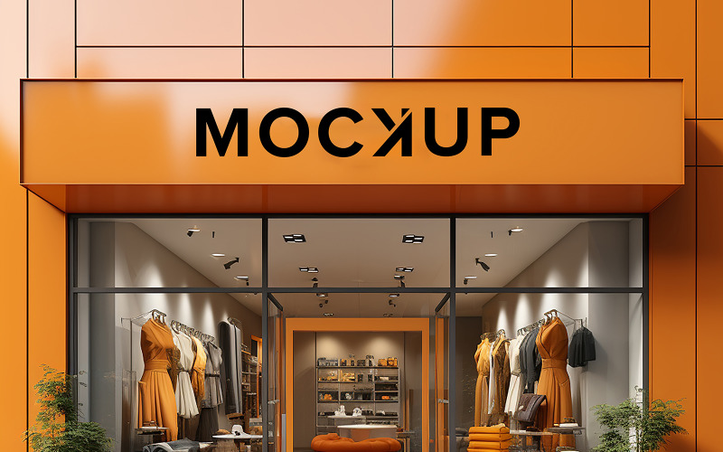 Clothing storefront logo mockup Product Mockup