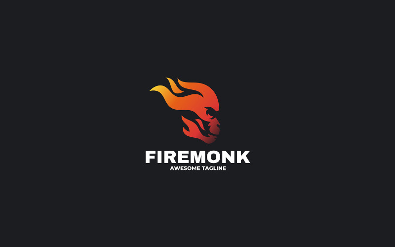 Fire Monkey Gradient Colorful Logo Logo Template