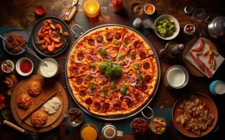 Flatlay Realistic Pepperoni Pizza 21