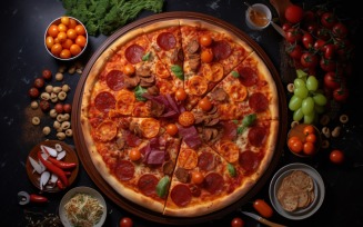 Flatlay Realistic Pepperoni Pizza 29