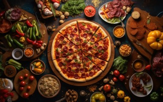 Flatlay Realistic Pepperoni Pizza 34