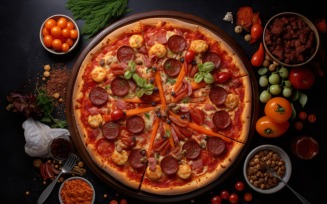 Flatlay Realistic pepperoni pizza 41