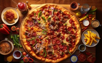 Flatlay Realistic pepperoni pizza 42
