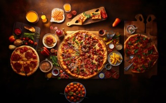 Flatlay Realistic Pepperoni Pizza 44