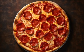 Flatlay Realistic Pepperoni Pizza 73