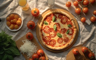Flatlay Realistic Veggie Pizza 66