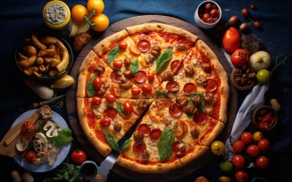 Flatlay Realistic Veggie Pizza 81
