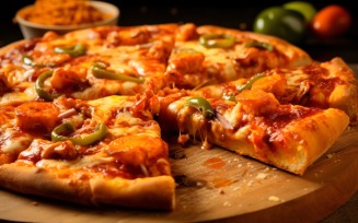 Taking Slice In Pizza Lifter Of Hot BBQ Chicken Pizza 36