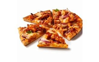 BBQ Chicken Pizza slices topped with onions 2