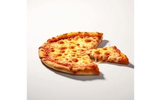 Cheese Pizza On white background 32