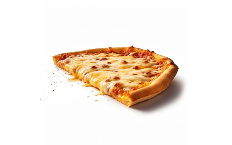 Half Cheese Pizza On white background 34 Illustration