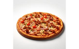 Meat Pizza On white background 25