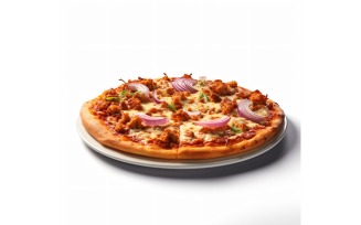 Meat Pizza On white background 26