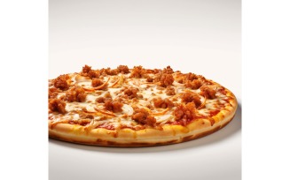 Meat Pizza On white background 28