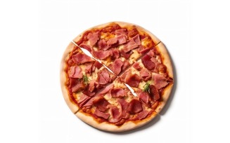 Meat Pizza On white background 53
