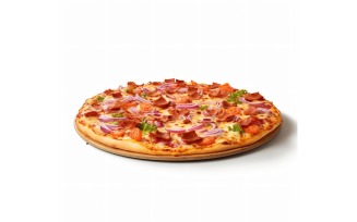 Pepperoni Pizza On white background 40