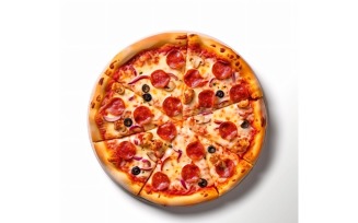 Pepperoni Pizza On white background 42