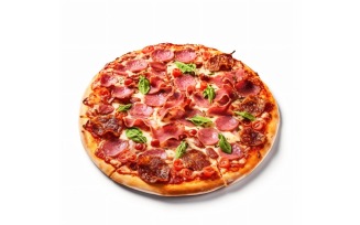 Pepperoni Pizza On white background 50
