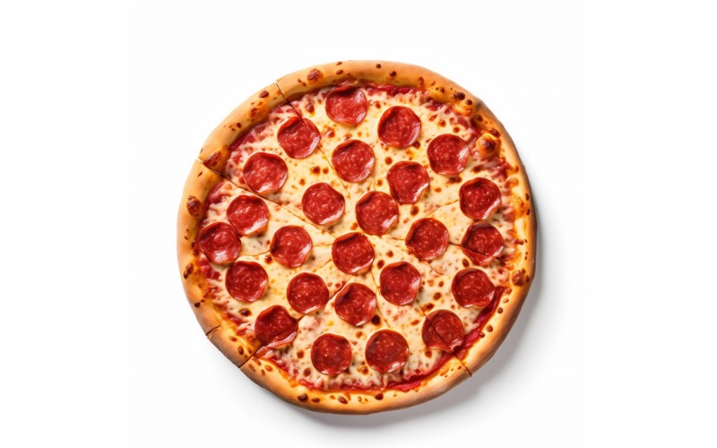 Pepperoni Pizza On white background 61 Illustration