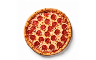 Pepperoni Pizza On white background 61