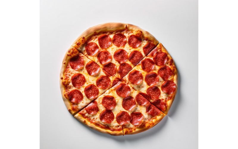 Pepperoni Pizza On white background 66 Illustration