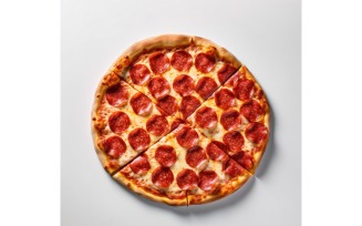 Pepperoni Pizza On white background 66