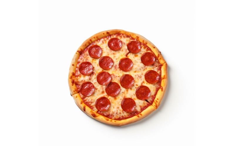 Pepperoni Pizza On white background 67 Illustration