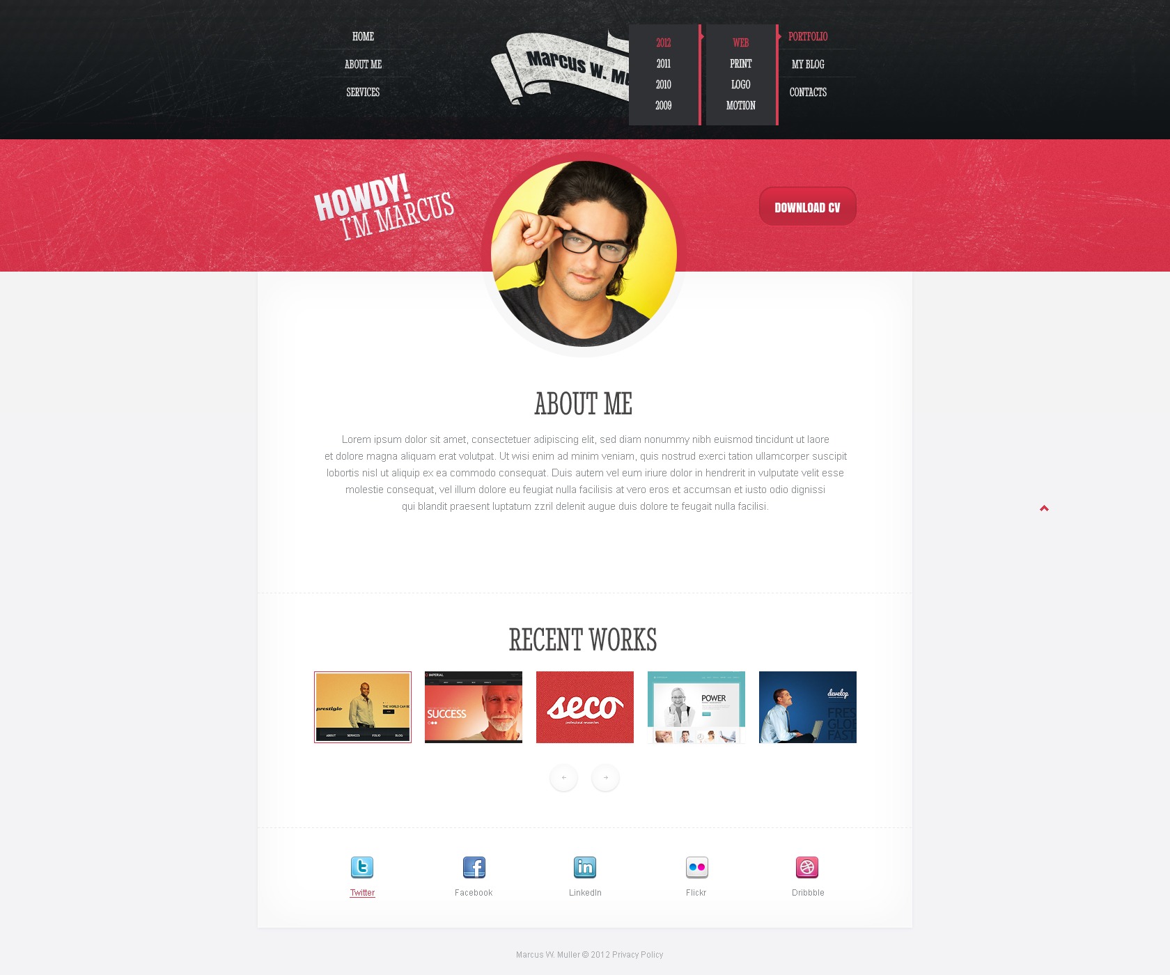 Designer Portfolio Responsive Website Template #41411