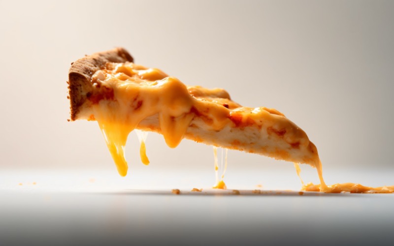 A slice of pizza with cheese dripping off it 16 Illustration