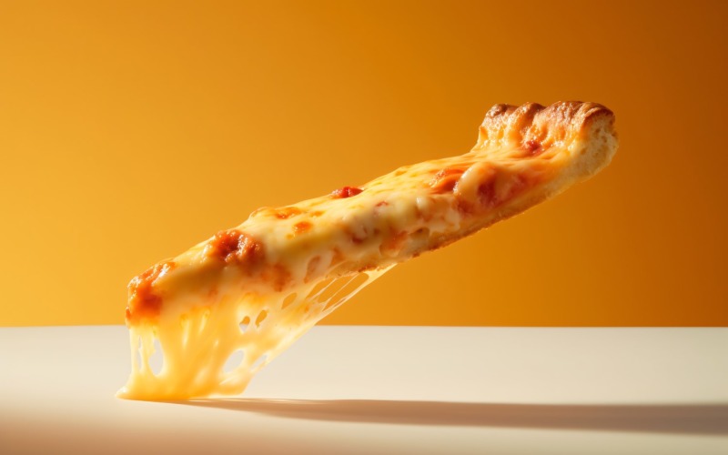 A slice of pizza with cheese dripping off it 17 Illustration