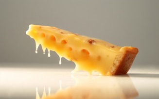A slice of pizza with cheese dripping off it 19