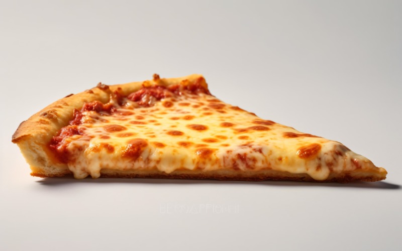 A slice of pizza with cheese on white background 8 Illustration