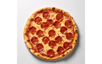 Pepperoni Pizza On white background 68