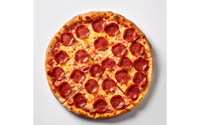 Pepperoni Pizza On white background 69 Illustration