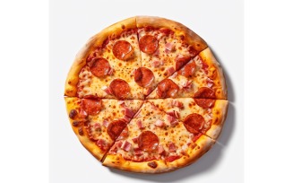 Pepperoni Pizza On white background 70