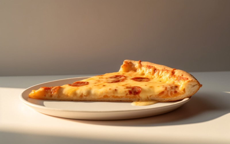 Pepperoni Pizza Slice with Mozzarella cheese 21 Illustration