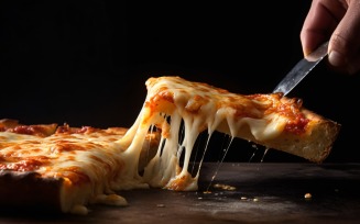 Taking Slice In Pizza Lifter Of Hot Cheese Pizza 27