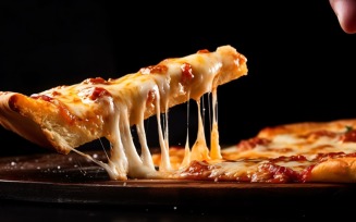 Taking Slice In Pizza Lifter Of Hot Cheese Pizza 32