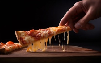 Taking Slice In Pizza Lifter Of Hot Cheese Pizza 34