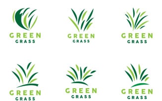 Green Grass Logo Natural Plant LeafV1