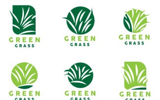 Green Grass Logo Natural Plant LeafV5