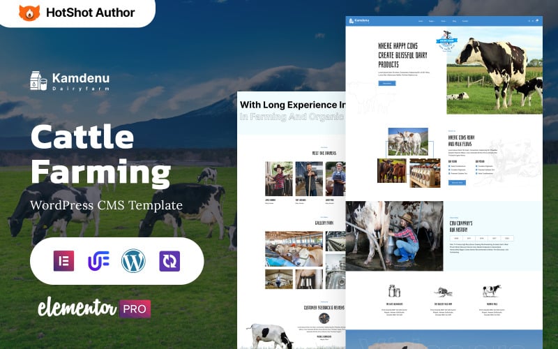 Kamdenu - Cattle Farming And Milk WordPress Elementor Theme WordPress Theme
