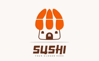 Sushi logo simple design sushi japaneseV11