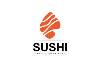 Sushi logo simple design sushi japaneseV12